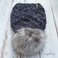 Whirlstream beanie with pom | granite | 100% merino wool